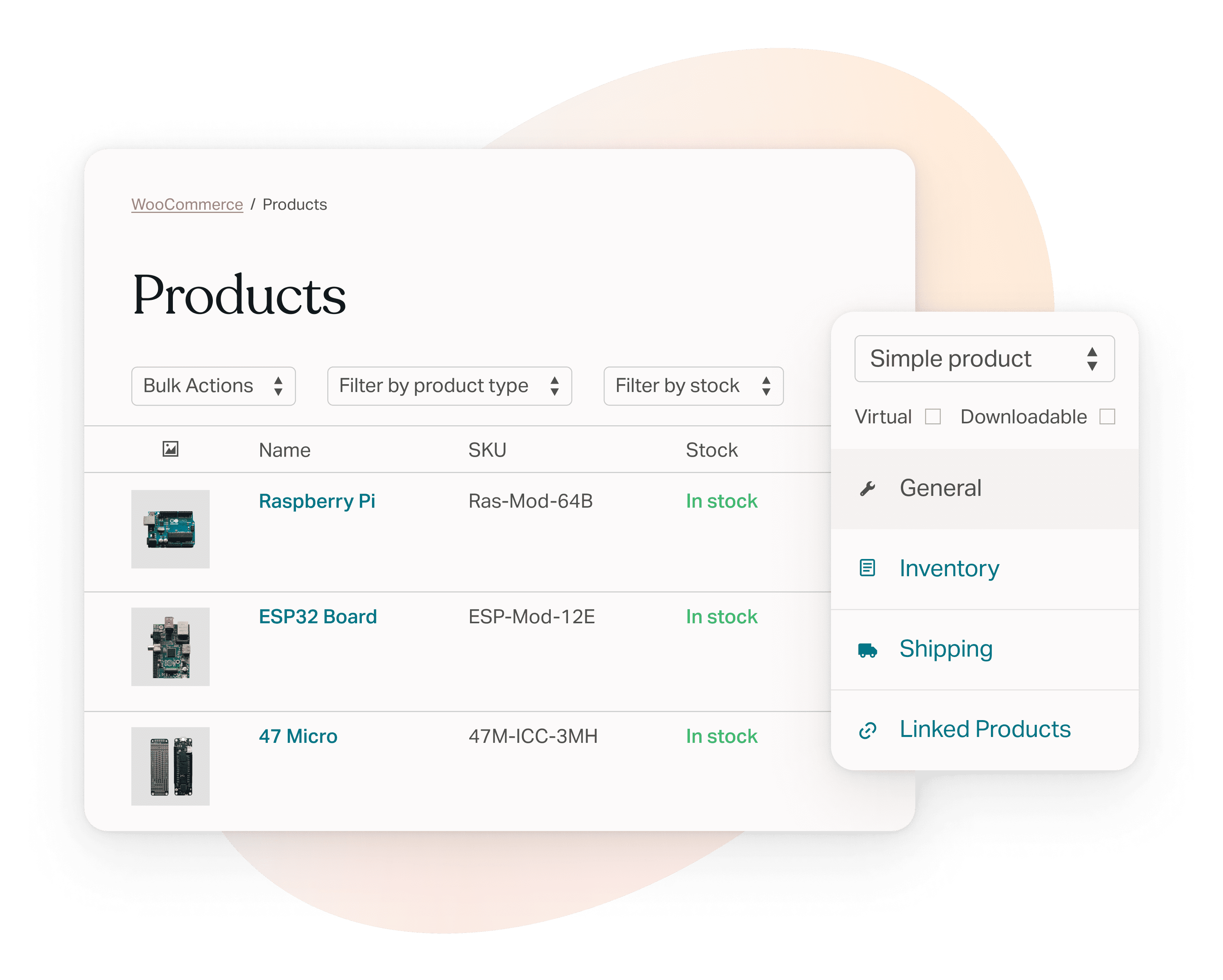 list of products in woocommerce