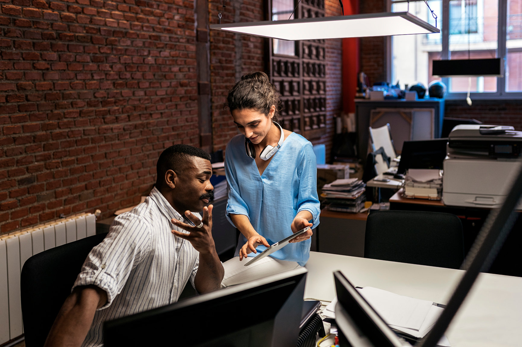 Business people having meeting in modern office.They working together in creative office