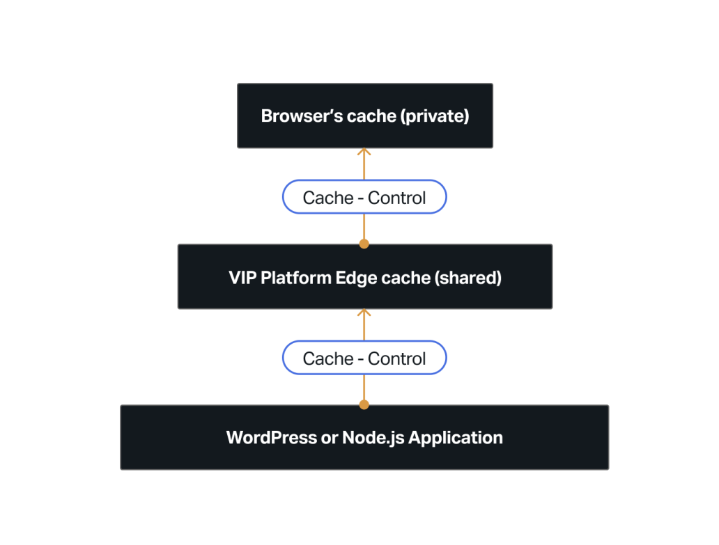 Diagram showing the flow of Cache-Control header from application to browser.