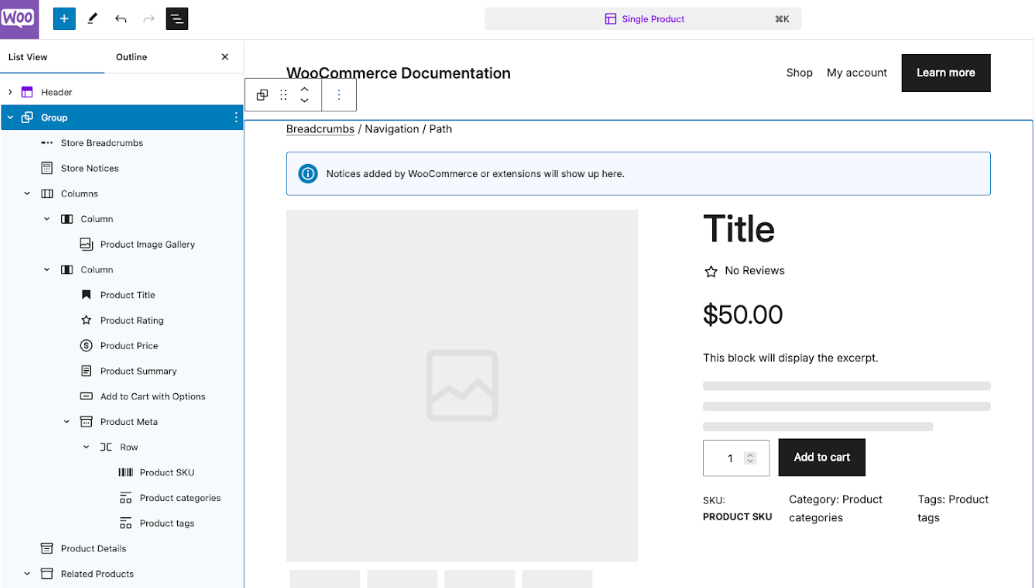 WordPress VIP’s WooCommerce product hub can be built using drag-and-drop components.