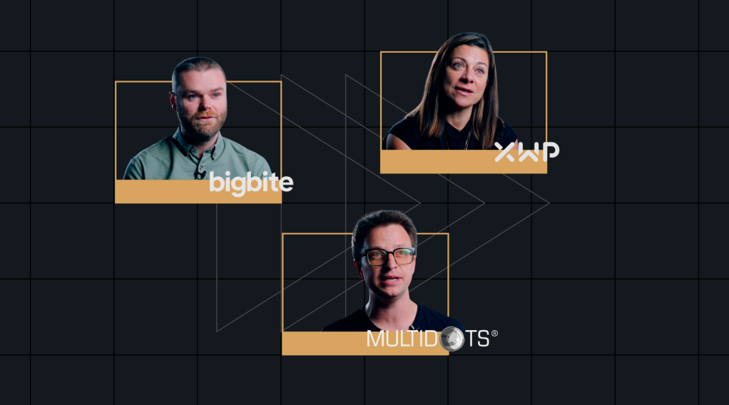 Image showing representatives from WordPress VIP partners XWP, Multidots, and Big Bite