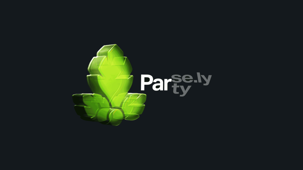 The Parse.ly logo, transforming to the word "Party."