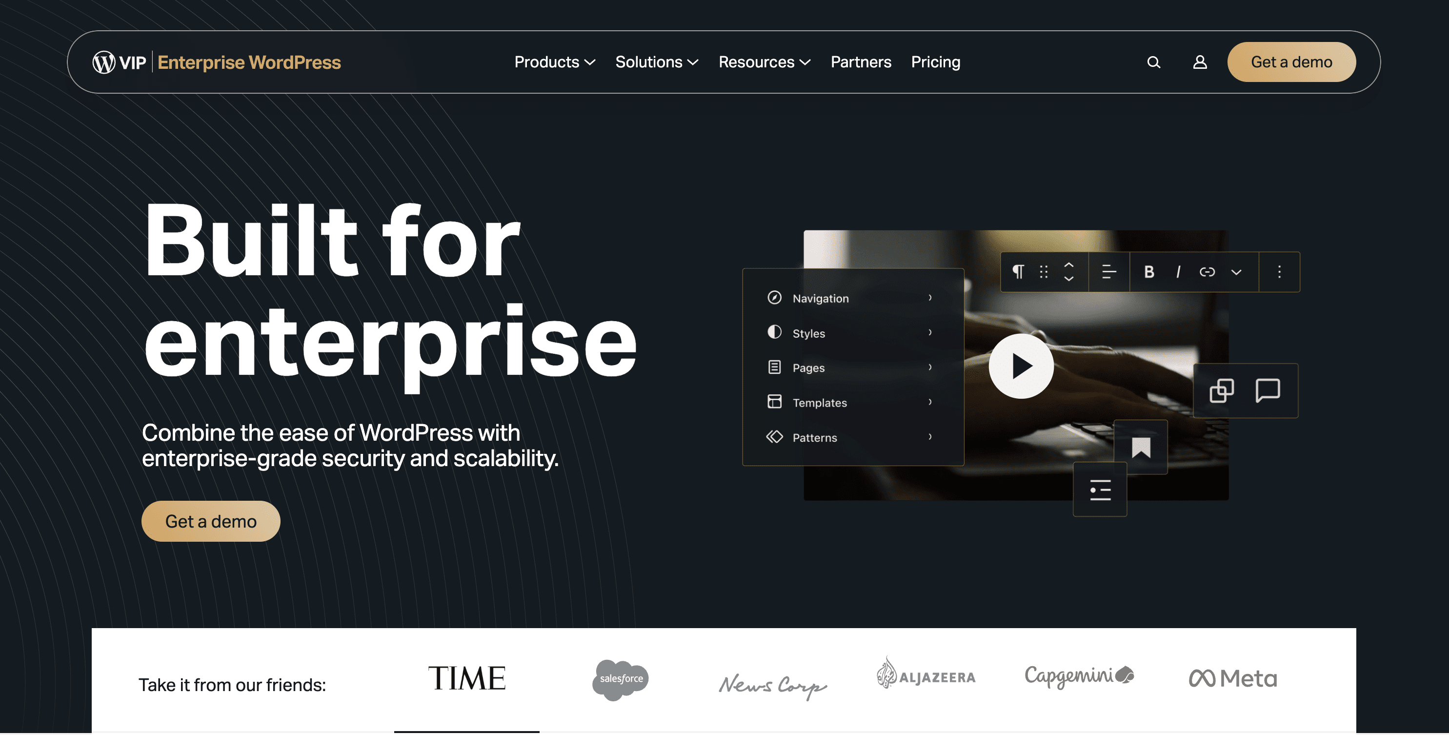 WordPress VIP’s homepage has a slogan: ‘Built for enterprise.’